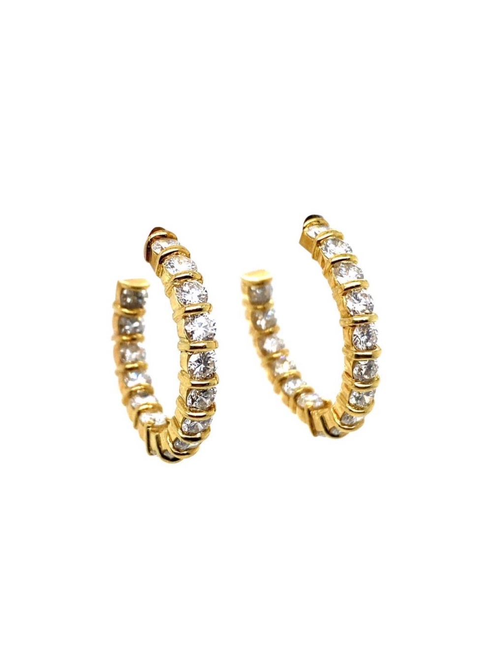 Gold Crystal Pavé Hoop Earrings - Women Jewelry